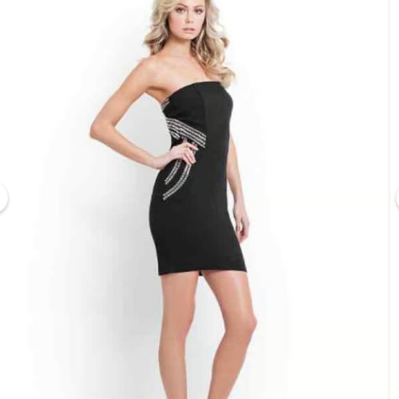 Guess Women's Silver Studded Strapless Dress - Picture 2 of 13